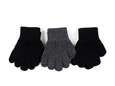 Mikk-line black/antrazite gloves wool/synthetic (3-pack)